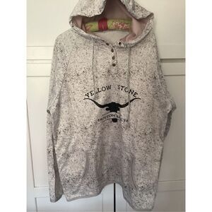 NEW Yellowstone Dutton Ranch Sz 2XL Hoodie Speckled Snap Closure